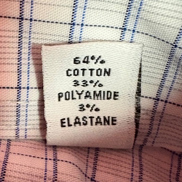 Calvin Klein Dress Shirt, Stretch, White/Blue Plaid, Neck, 17-17 1/2, 34/35, NWT - Picture 9 of 16